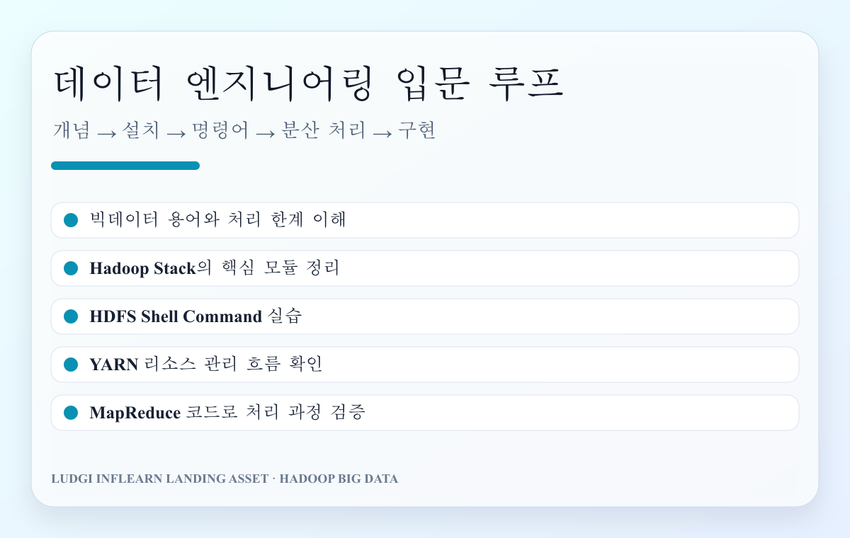 데이터 엔지니어링 입문 학습 루프와 Hadoop 위치
